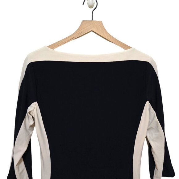 Ralph Lauren Navy & White 3/4 Sleeve Scoop Neck Color Block Mini Dress Sz 6 - Picture 6 of 7